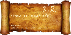 Kratofil Renátó névjegykártya